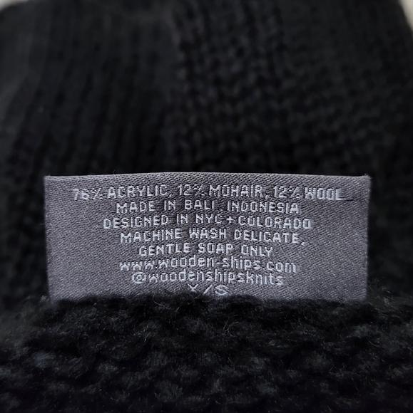 WOODEN SHIPS Paola Buendia Tunic Sweater Black Oversized XS Mohair Wool Blend - Picture 9 of 10